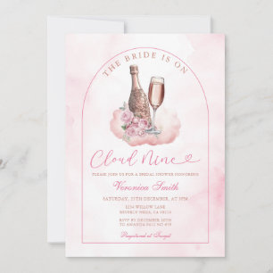 Invitation Vin rose La mariée est sur un nuage Bridal Shower