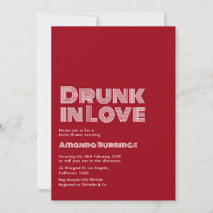 Invitation Vin Rouge Script ivre dans l'amour Fête des mariée