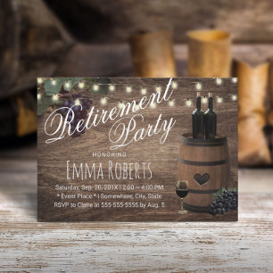 Invitation Vin Rustique Baril Pays Vignoble Retraite