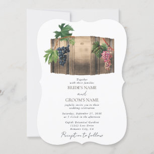 Invitation Vin rustique Barrel Vignoble Mariage