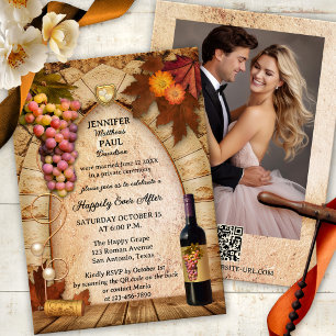 Invitation Vin Rustique Italien Heureux Jamais Après Mariage