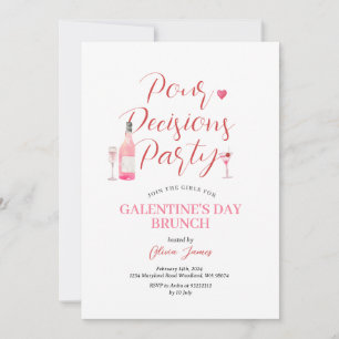 Invitation Vin Saint-Galentin's Day Party Brunch Dîner Valent