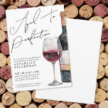 Invitation Vin Simple Adulte Anniversaire<br><div class="desc">Invitation d'anniversaire de vin noir et d'or sophistiquée. Célébrez cinquante ans fabuleux avec ce design élégant et intemporel, avec une bouteille de vin noir et or aquarelle jumelée avec un verre de vin assorti rempli de vin rouge sur le côté droit pour une touche audacieuse et moderne. Aged to Perfection...</div>