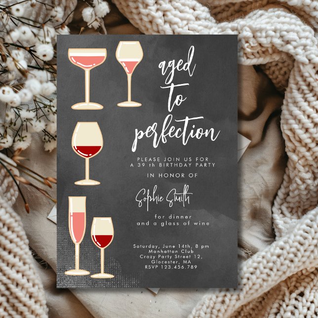 Invitation Vin vieilli à la perfection fête d'anniversaire  (Créateur téléchargé)