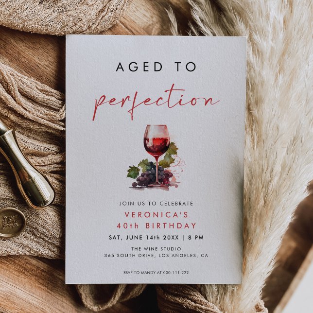 Invitation Vin vieilli à la perfection pour anniversaire (Créateur téléchargé)