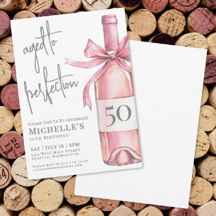 Invitation Vin Vieilli à la Perfection Soixantième Anniversai