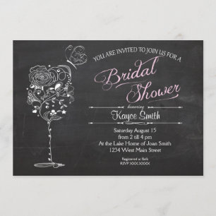 Invitation Vin Vintage Verre Douche nuptiale en vitation