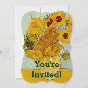 Invitation Vincent Van Gogh 12 Tournesols Impressionniste
