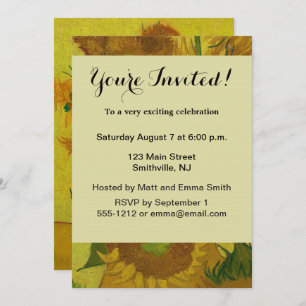 Invitation Vincent Van Gogh 15 Peinture de tournesols