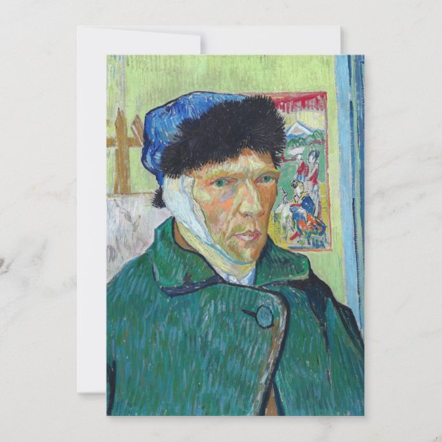 Invitation Vincent van Gogh - Autoportrait à l'oreille bandée (Devant)