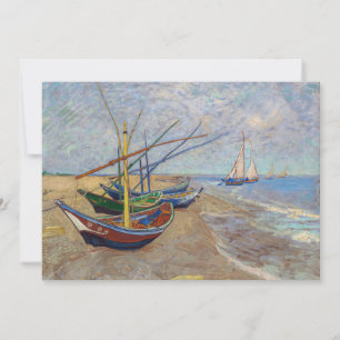 Invitation Vincent van Gogh - Bateaux de pêche sur la plage
