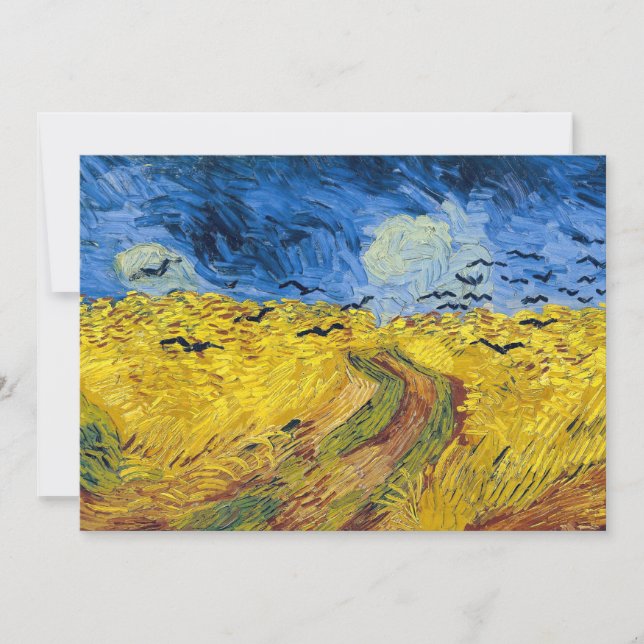Invitation Vincent van Gogh - Champ de blé aux corbeaux (Devant)