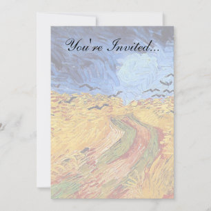 Invitation Vincent Van Gogh - Champ de blé avec des corbeaux