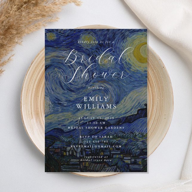 Invitation Vincent Van Gogh Fête des mariées de nuit Starry (Créateur téléchargé)