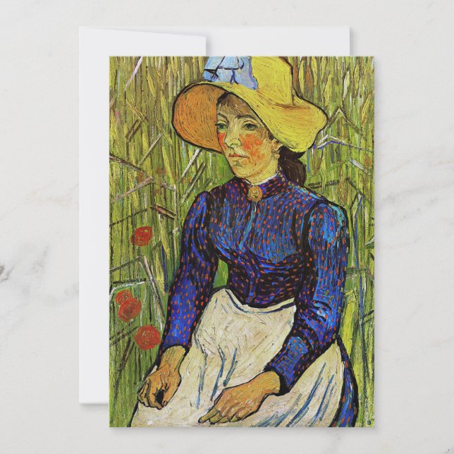 Invitation Vincent van Gogh - Fille paysanne en Casquette de  (Devant)