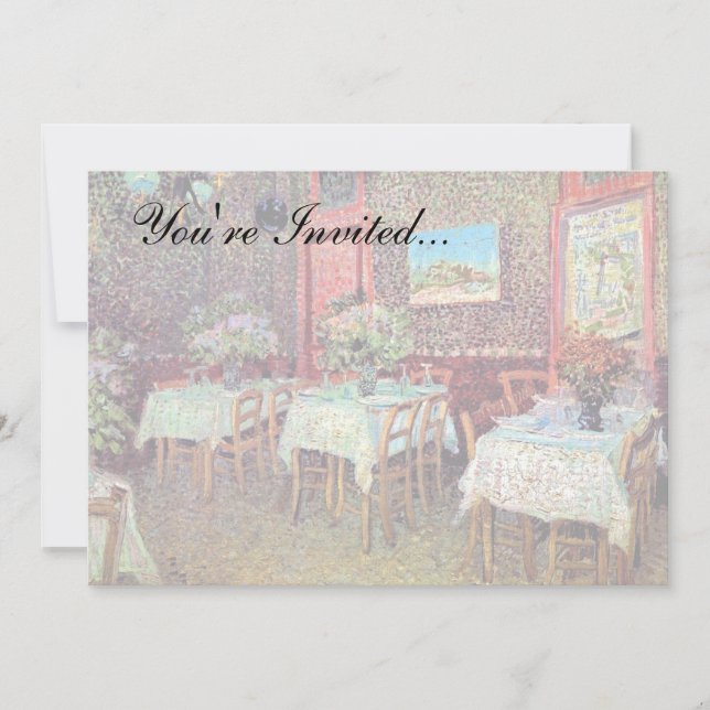 Invitation Vincent Van Gogh - Intérieur D'Un Restaurant (Devant)