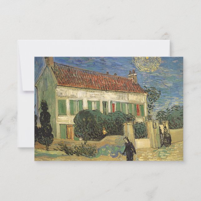 Invitation Vincent van Gogh - La Maison blanche la nuit (Devant)