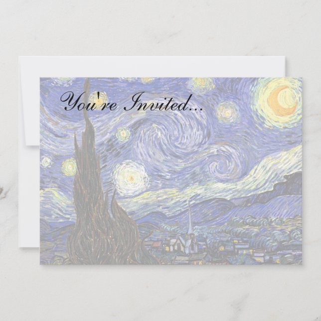 Invitation Vincent Van Gogh - Le Starry Night Fine Art (Devant)