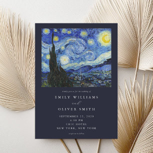 Invitation Vincent Van Gogh Mariage de nuit Starry