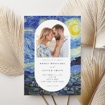 Invitation Vincent Van Gogh Mariage photo de nuit Starry<br><div class="desc">Elégant faire-part de mariage moderne avec la peinture de Vincent Van Gogh Starry Night et votre photo personnalisée.</div>