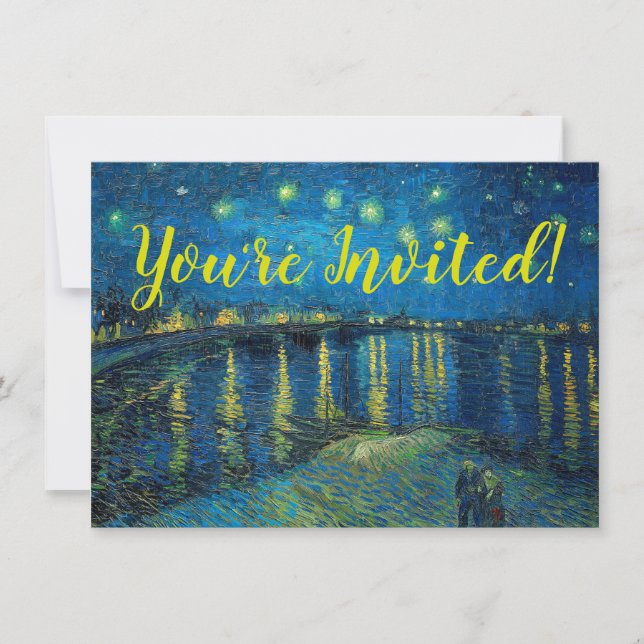 Invitation Vincent Van Gogh Nuit étoilée sur le Rhône (Devant)