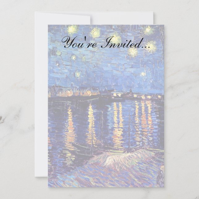 Invitation Vincent Van Gogh - Nuit étoilée sur le Rhône (Devant)