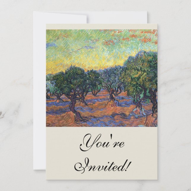 Invitation Vincent Van Gogh Olive Grove Impressionnisme Art (Devant)