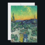 Invitation Vincent van Gogh - Paysage Lune avec couple<br><div class="desc">Paysage de la Lune / Couple Walking parmi les oliviers dans un paysage montagneux avec Crescent Moon - Vincent van Gogh,  Huile sur toile,  1890</div>