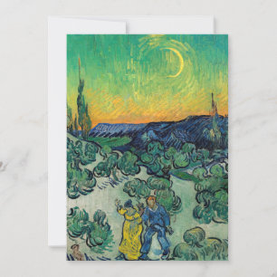 Invitation Vincent van Gogh - Paysage Lune avec couple