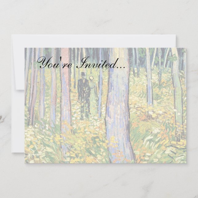 Invitation Vincent Van Gogh - Sous-bois avec deux personnages (Devant)