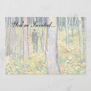 Invitation Vincent Van Gogh - Sous-bois avec deux personnages