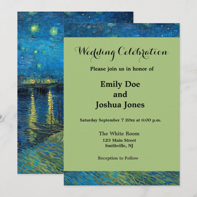Invitation Vincent Van Gogh Starry Night Over the Rhone (Devant / Derrière)