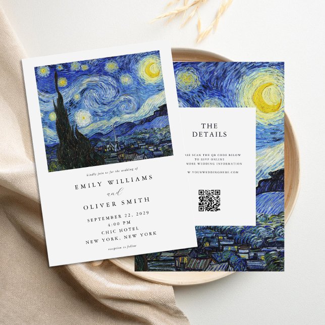 Invitation Vincent Van Gogh Starry Nuit toute en un Mariage (Créateur téléchargé)