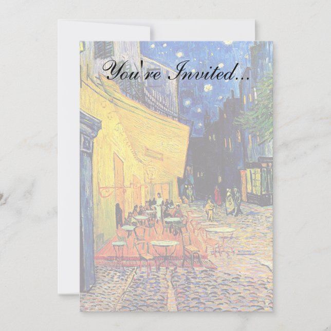 Invitation Vincent Van Gogh - Terrasse de café la nuit Beaux- (Devant)