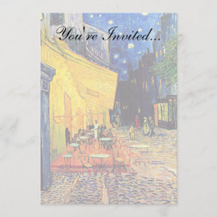 Invitation Vincent Van Gogh - Terrasse de café la nuit Beaux-