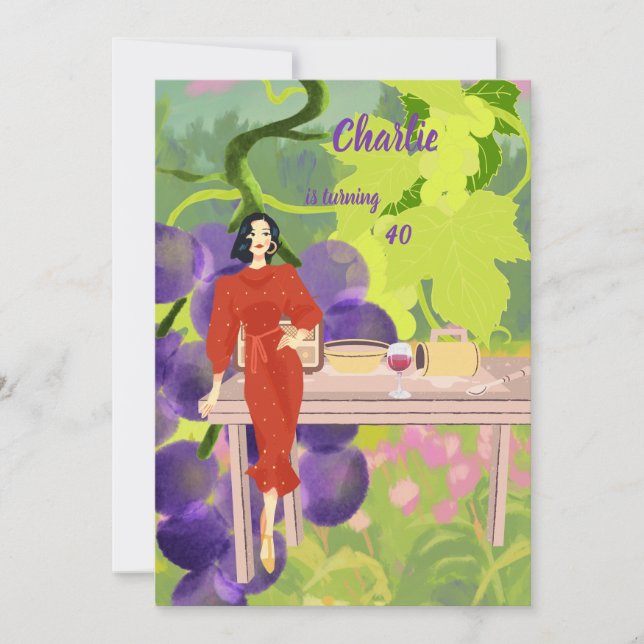 Invitation Vineyard Elegance anniversaire (Devant)