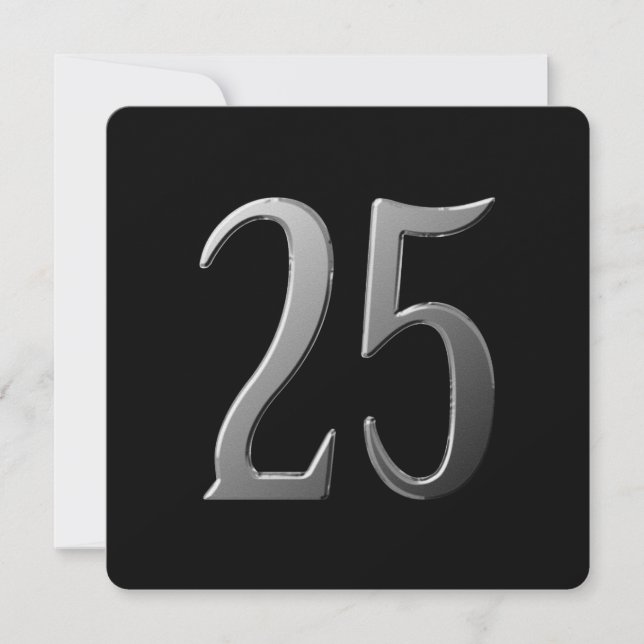 Invitation Vingt-cinq 25e anniversaire Information sur l'arri (Devant)