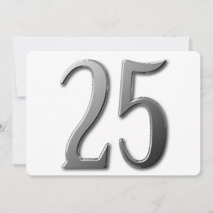 Invitation Vingt-cinq avec informations au verso