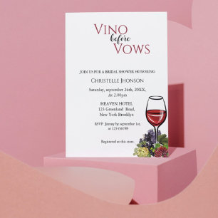 Invitation Vino avant de promettre l'invitation de la douche 