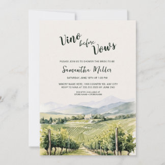 Invitation Vino avant la Fête des mariées vinicole