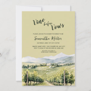 Invitation Vino avant la Fête des mariées vinicole