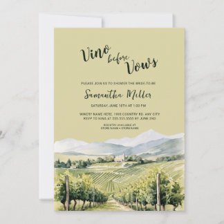 Invitation Vino avant la Fête des mariées vinicole