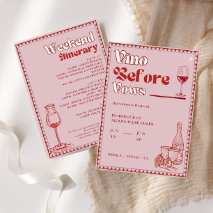 Invitation Vino Avant Vows Bachelorette Week-end Itinéraire