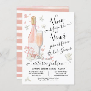 Invitation Vino avant Vows Brunch & Bubbly Fête des mariées