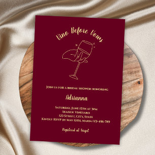 Invitation Vino Avant Vows Burgundy Vine Fête des mariées