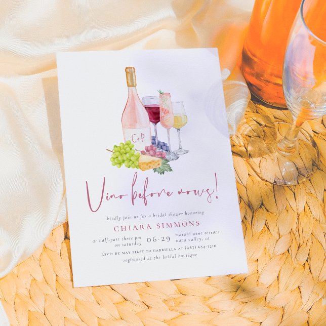 Invitation Vino Avant Vows Fête des mariées De Dégustation De (Créateur téléchargé)