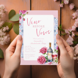 Invitation Vino Avant Vows Vineyard Bachelorte