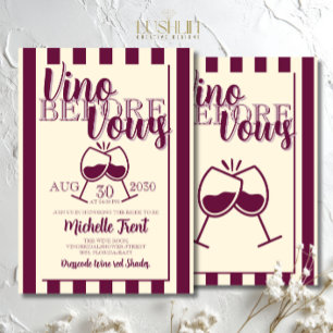 Invitation Vino Before Vows Bachelorette Party Thème du vin