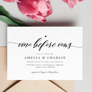 Invitation Vino Classique Avant Vows Couples Fête des mariées