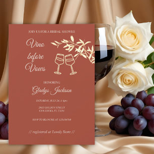 Invitation Vino floral rustique intemporel avant Vows